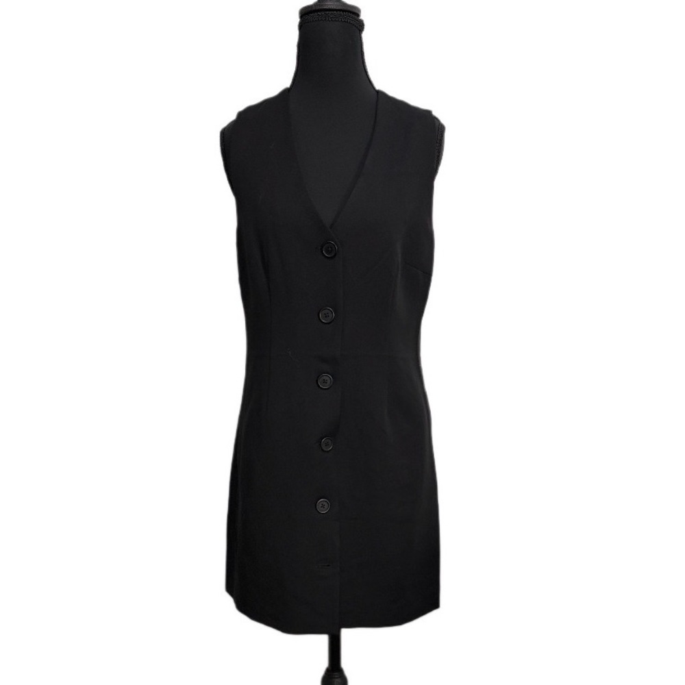Steve Madden black Dress Front button closure V-neck Sleeveless Size S - Picture 9 of 9